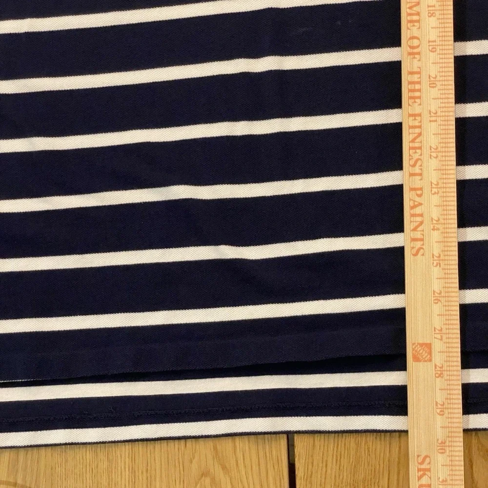 Vintage Polo Ralph Lauren Blue White Striped Collard Shirt Mens XL‎ Pocket Polo